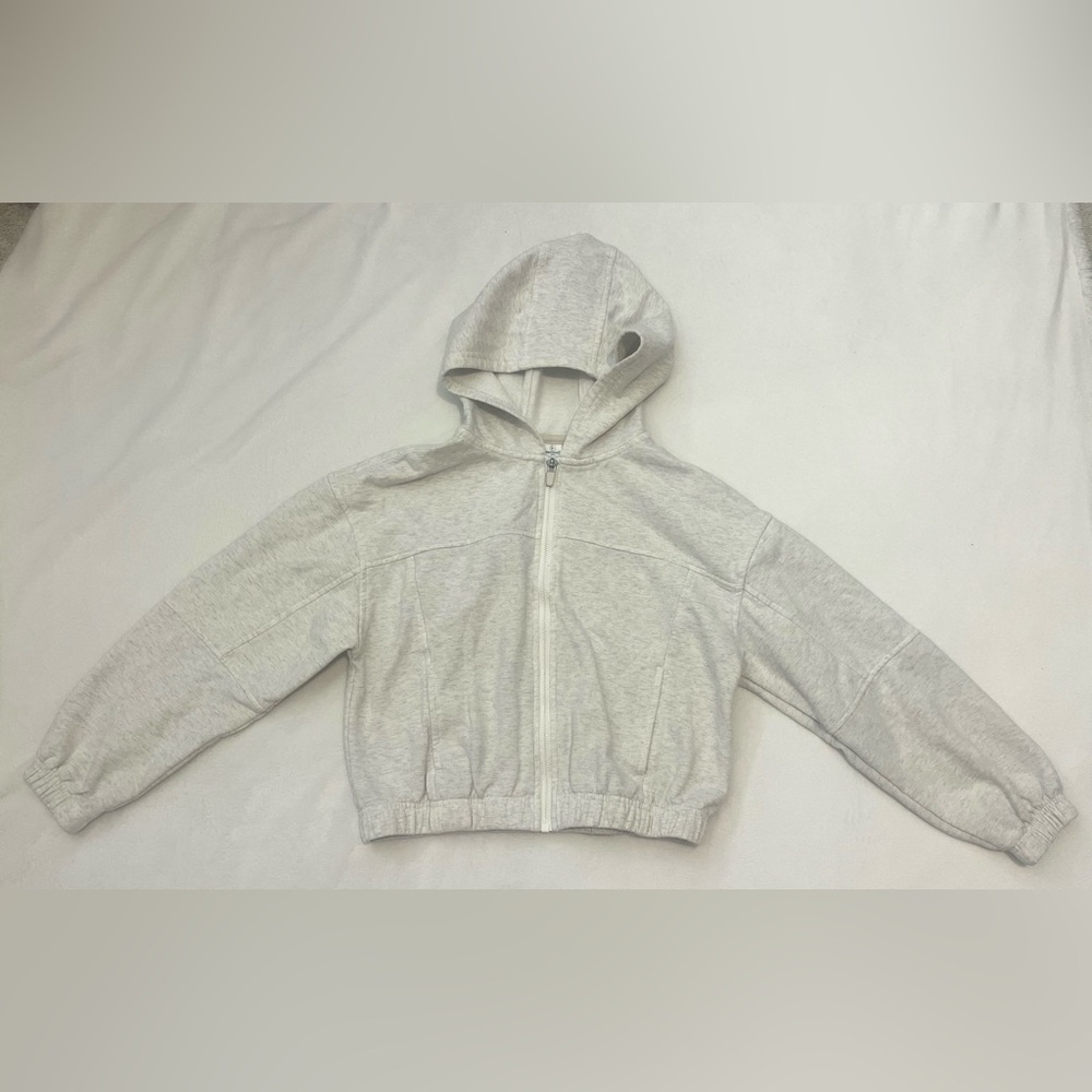 90 Degrees by Reflex Cloud Plush Ludlow Jacket Girls Light Gray Hoodie Kids 12